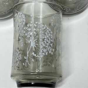 Set of three vintage Libbey White Dandelion juice glasses